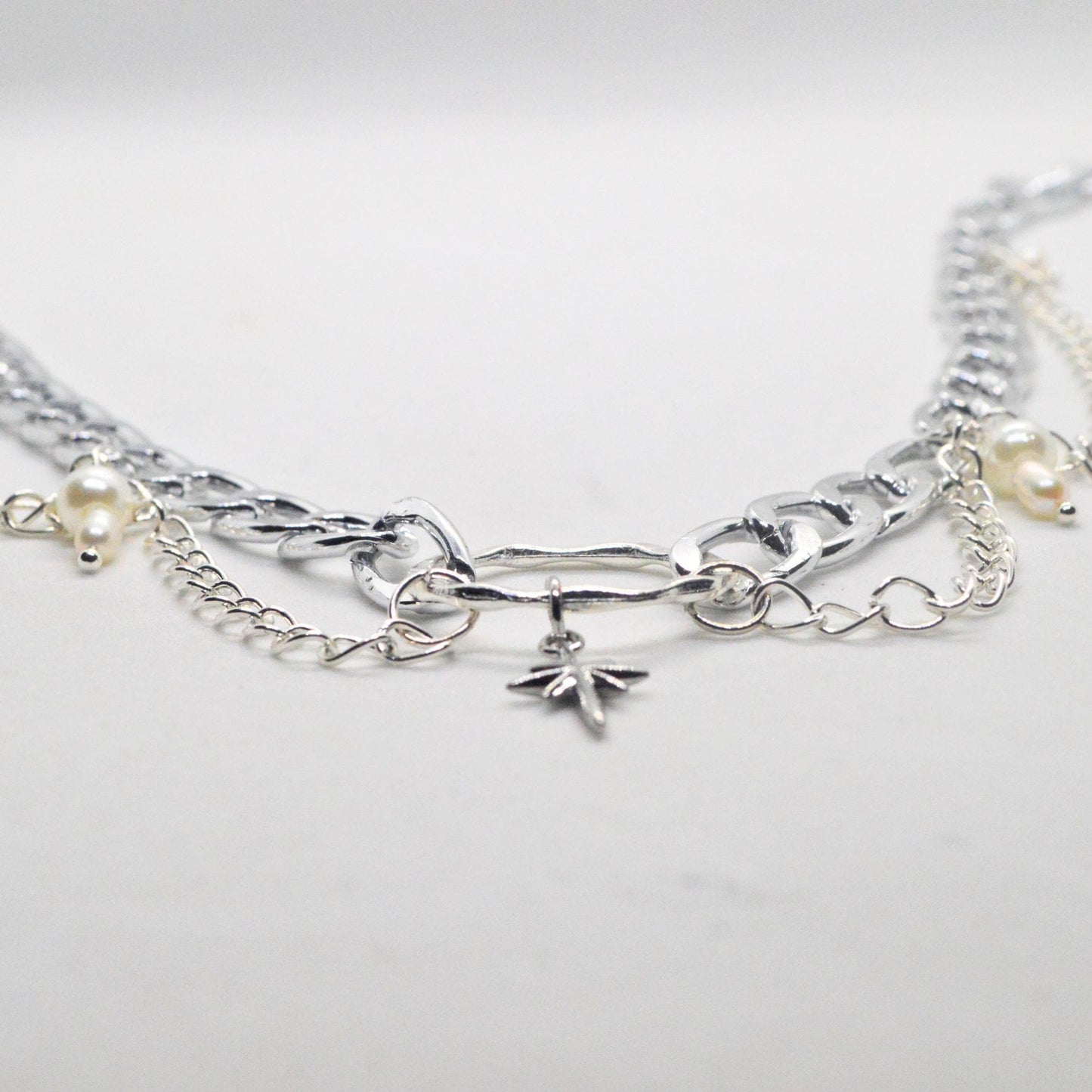 Double Layered Chunky Silver Necklace