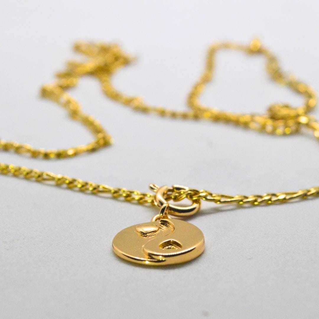 Heart Yin Yang Gold Long Necklace
