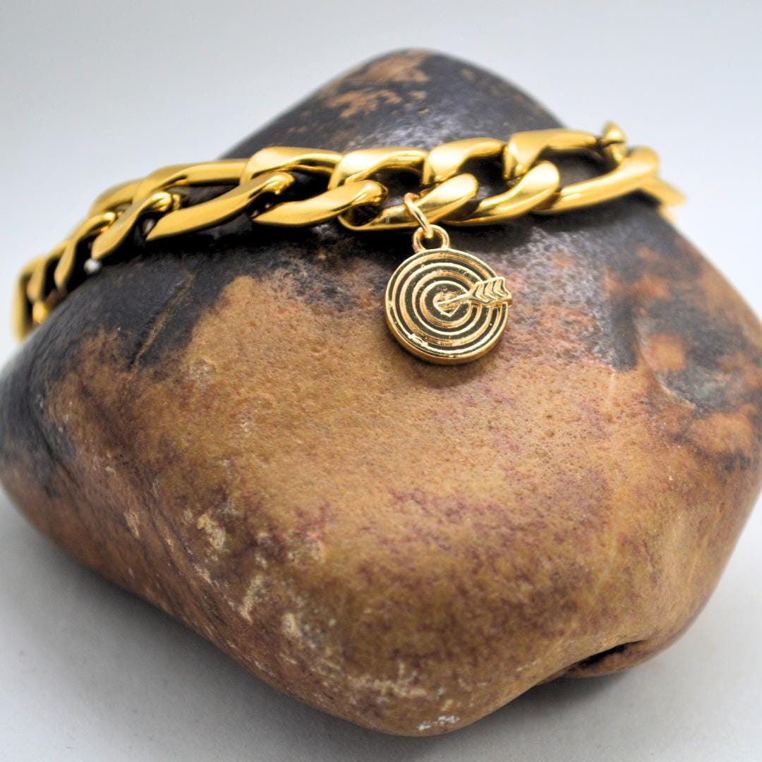 Gold Thick Chain Love Chunky Bracelet