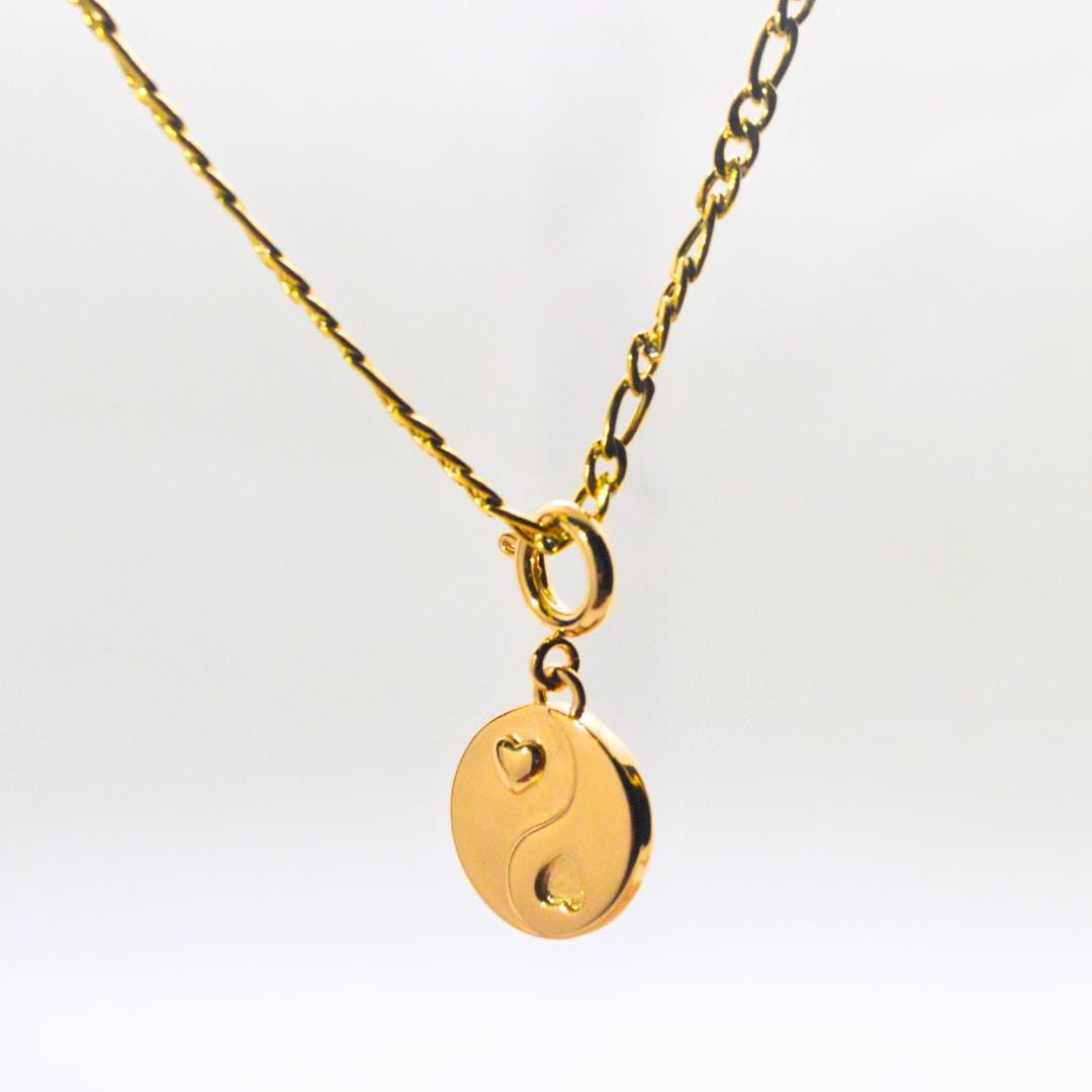 Heart Yin Yang Gold Long Necklace