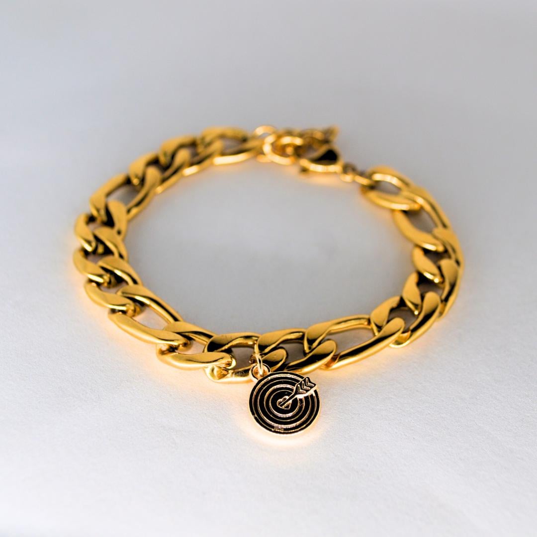 Gold Thick Chain Love Chunky Bracelet