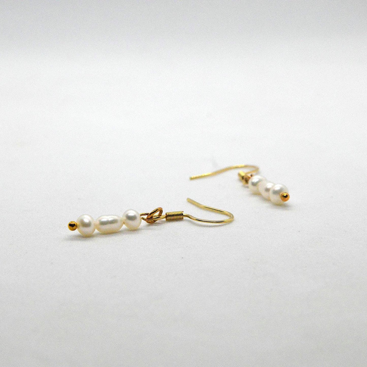 Minimalist Gold Hook Earrings with Pearls