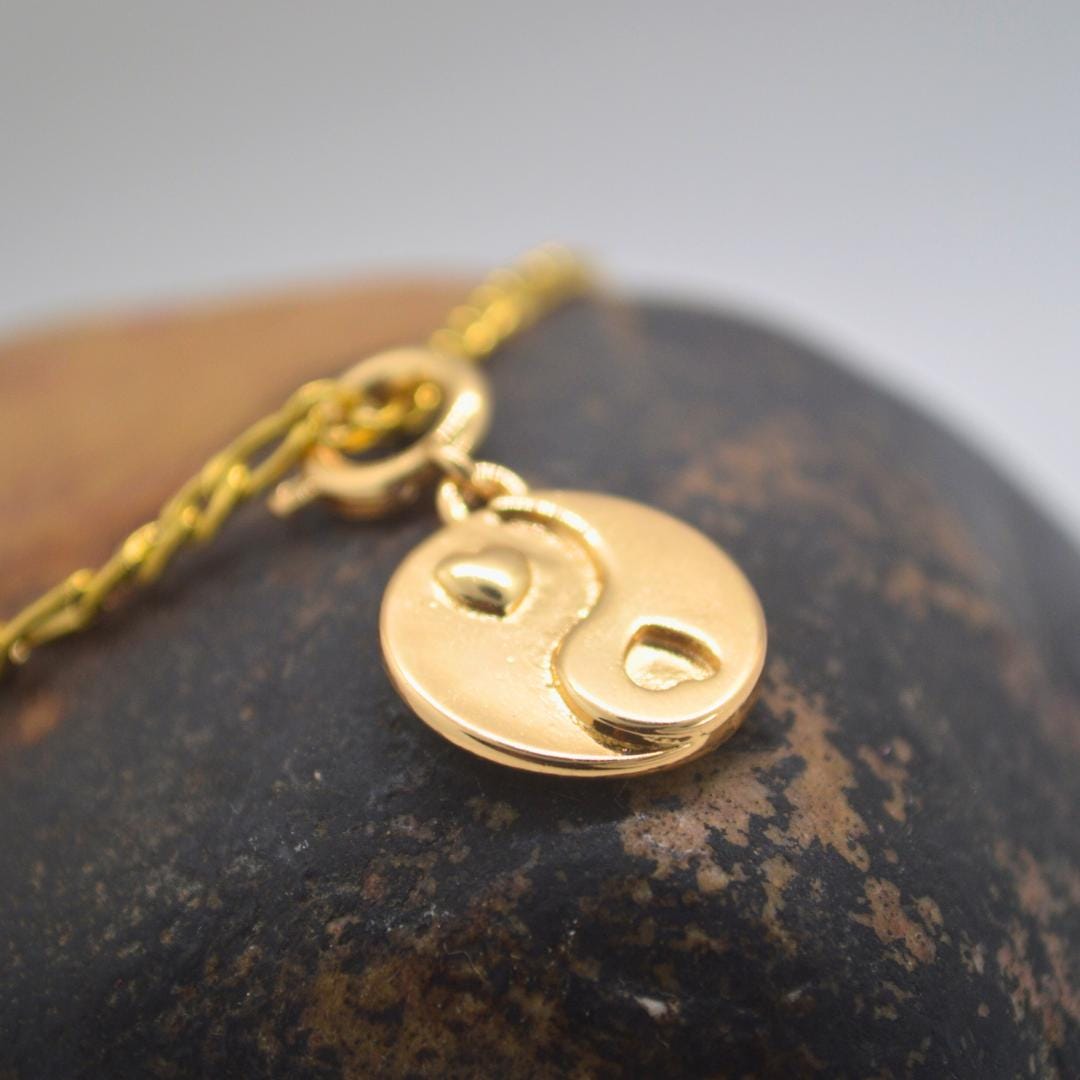 Heart Yin Yang Gold Long Necklace