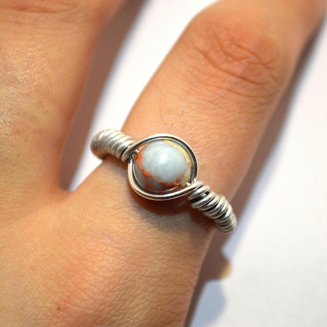 Beniaho DIY wire ring making kit with beads and silver wire