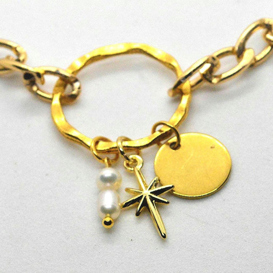 Gold Charm Circle Necklace